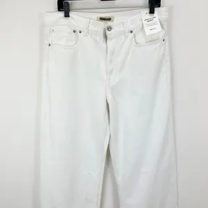 Madewell Low Slung Baggy Jeans Pure White Rigid Wide Leg Relaxed US 28 NWT thumbnail 8