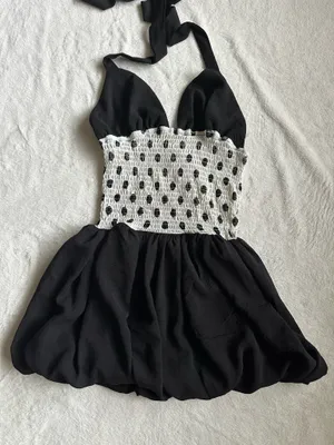 Outcast Clothing ROSLEIGH MINI DRESS BLACK AND WHITE thumbnail 4