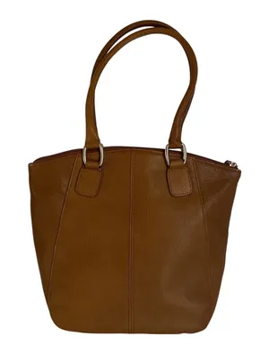 Fossil SHB3207A Brown Genuine Leather Tote Shoulder Bag Cognac Double Handle thumbnail 1