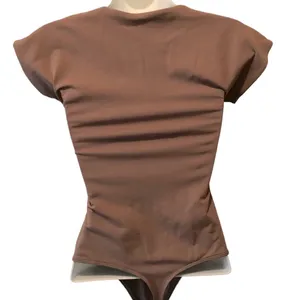 Babaton Contour Square Neck Bodysuit Sz. M Short Sleeve Mocha Aritzia Sexy thumbnail 4