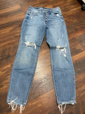 Judy Blue Jeans Women 1/25 Blue High Waist Boyfriend Distressed Button Fly thumbnail 1
