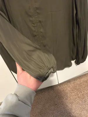 Ann Taylor olive green Ruffled detail Blouse thumbnail 3