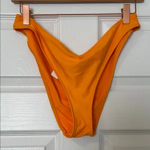 Bright Orange High-Cut Cheeky Bikini Bottom thumbnail 1