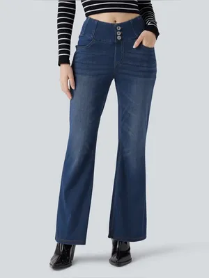 NWOT Halara Halara Flex™ High Waisted Bootcut Casual Jeans with Pockets ~ Large thumbnail 4