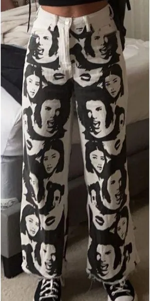 Face Off Edikted Jeans Print white/black 24 thumbnail 1