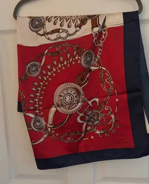 Head Scarf Silky Square Printed Scarf for Women, 36x34 Inches. thumbnail 1