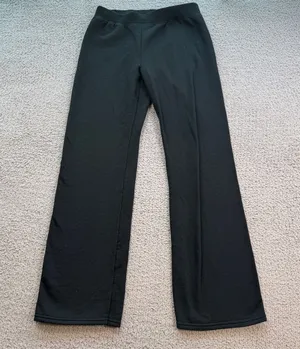 Hanes EcoSmart Black Fleece Lined Sweatpants Womens S Cozy Lounge Athletic thumbnail 1