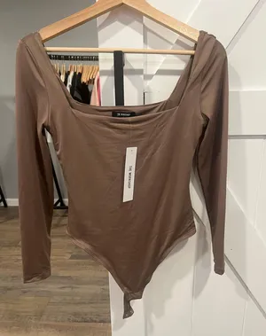 Glik's brown satin bodysuit thumbnail 1