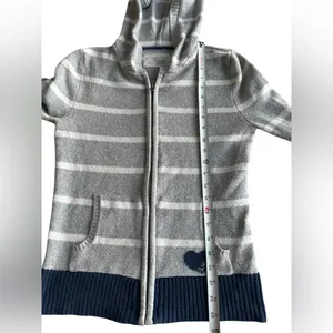 Aeropostale Vintage Y2K Striped Zip-Up‎ Hoodie Sweater Jacket Large thumbnail 3