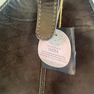 Zimlay Natural Leather Magazine Holder With Belt Strap Handle Handmade thumbnail 3