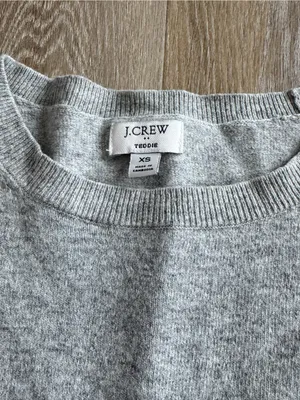 J.Crew Soft Heather Gray Cotton Wool Crewneck Sweater thumbnail 3