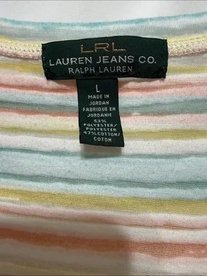 Lauren Ralph Lauren Multicolor Striped Scoop Neck Tee thumbnail 3