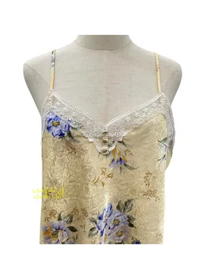 Vintage California Miss Floral Slip Dress With Embroidered Lace Trim Size Large thumbnail 2