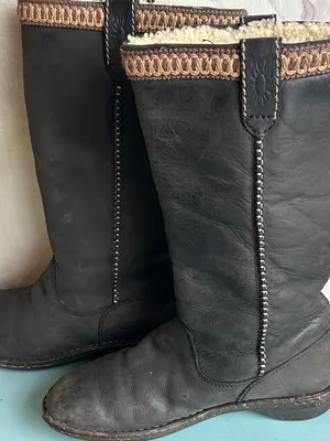 UGG Swell Tall Winter Black Leather Sheepskin Tasman Boots Size 8 thumbnail 14