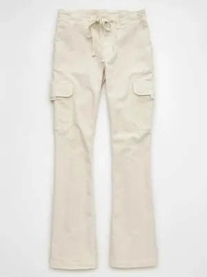 American Eagle AE Stretch Classic Bootcut Cargo Pants Cream Ivory Utility Gorp thumbnail 9