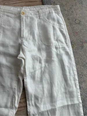 White + Warren Linen Pants 100% linen size 6 thumbnail 2