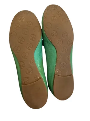 Tory Burch Reva Green Patent Leather Double T Ballet Flats 10 thumbnail 5