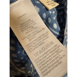 Madewell Bubble-Sleeve Button Front Mini Dress in Indigo Paisley Sz. M thumbnail 7