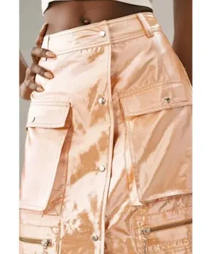 Anthropologie Metallic Orange Skirt thumbnail 3