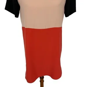 Zara Woman Colorblock Short Sleeve Mini Shift Dress Modern Chic Trendy Small‎ thumbnail 3