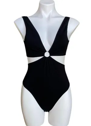 Black Cut Out Sleeveless Bodysuit thumbnail 1
