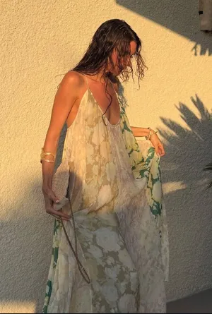 Zara Floral Halter Dress flowy summer casual vacation bohemian thumbnail 9