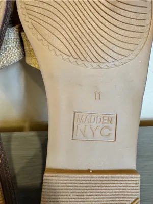 Woven Slide Sandals in Natural Straw madden size 11 rafia beige flat thumbnail 8