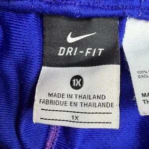 Nike 1X Dri Fit Cross Fit Drawstring Elastic Waist Purple Shorts Mesh White Trim thumbnail 5