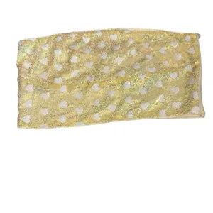Beginning Boutique NWT Festive Y2K Sequined Yellow Heart Pattern Tube Top Size:12 thumbnail 2