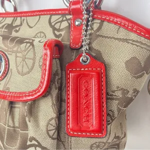 COACH Leah Horse Carriage Print Canvas and Leather Shoulder Bag - $274. - #14855 thumbnail 5