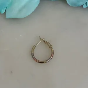 14K Gold Plated XP Tri-Tone Hoop Earrings Gold Rose Silver Tone Leverback thumbnail 5