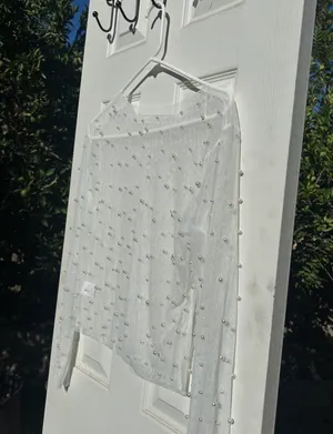 Mesh Pearl Top White Size L thumbnail 5