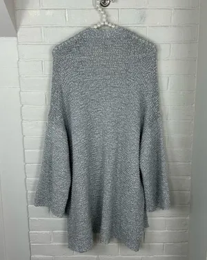 Aerie Grey Chunky Open Knit Oversized Cardigan Sweater Size XS/S thumbnail 9