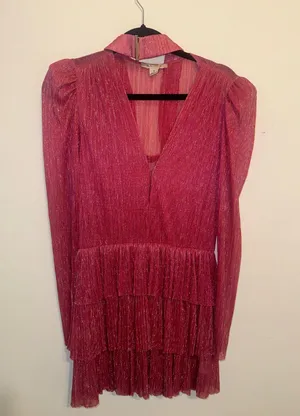 Sabina Musáyev Carry Metallic Foil Ruffled Minidress thumbnail 2