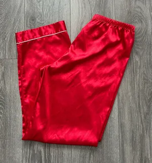 Red Sleepwear Pants Valentines Loungewear Size Medium thumbnail 1