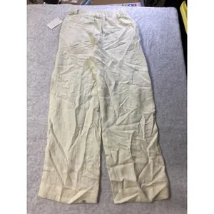 A New Day Womens High-Rise Wide Leg Linen Blend Pleated Pants Cream White Size 4 thumbnail 5