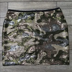 Glamorous Sequin Mini Skirt in Black and Gold Silver Size M thumbnail 3
