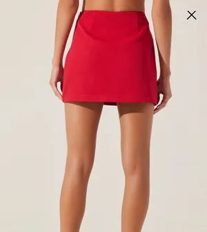 ASTR The Label Red Sophie Bow Embellished Mini Skirt thumbnail 2
