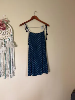 Faithfull the Brand Lobos Mini Dress Lucy Print Blue Size 4 thumbnail 4