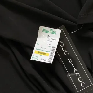 Coco Bianco Top Black Cold Shoulder Gold Chain Strap Detail Top Size Medium NEW thumbnail 9