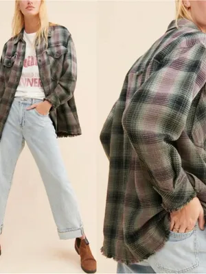 Free People | We The Free Anneli 100% cotton Plaid Shirt Jacket thumbnail 3