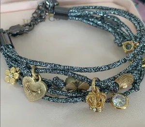 black metallic cord bracelet thumbnail 4