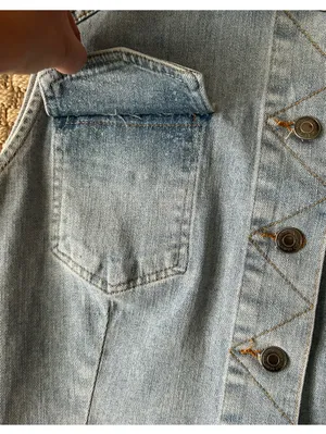 Anniewear Denim Button Down Jean Vest Blue Size M thumbnail 4