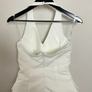 RARE LONDON Halter Neck Suiting Minidress in Ivory Size US 2 thumbnail 6