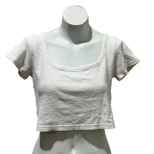 Madewell Women's Ivory Scoopneck Crop Tee Size M Short Sleeve Casual thumbnail 1