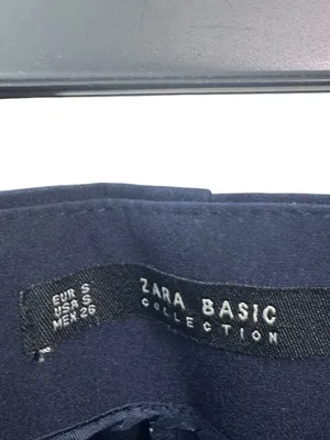 ZARA Navy Straight-Leg Trousers thumbnail 9