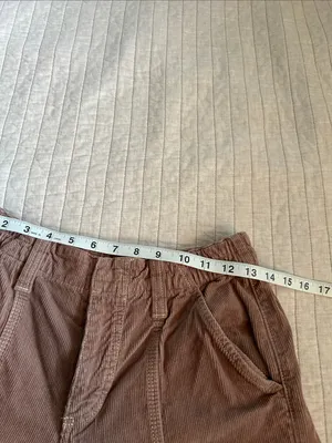 Urban Outfitters BDG Mauve Y2K Corduroy Low-Rise Cargo wide leg cotton Pants S thumbnail 4