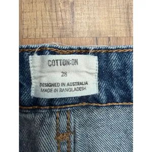 Cotton On Super Baggy Jeans‎ Women's 28 Blue Wide Leg High Rise Raw Hem Denim thumbnail 4