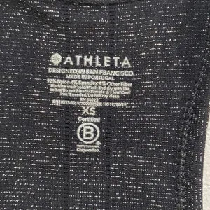 Athleta XS Black Racerback Athletic Tank Top Ruched Yoga Workout Activewear thumbnail 4