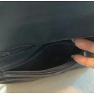 Vintage Navy Blue Envelope Crossbody Bag Faux Leather Asymmetric Flap Purse thumbnail 4